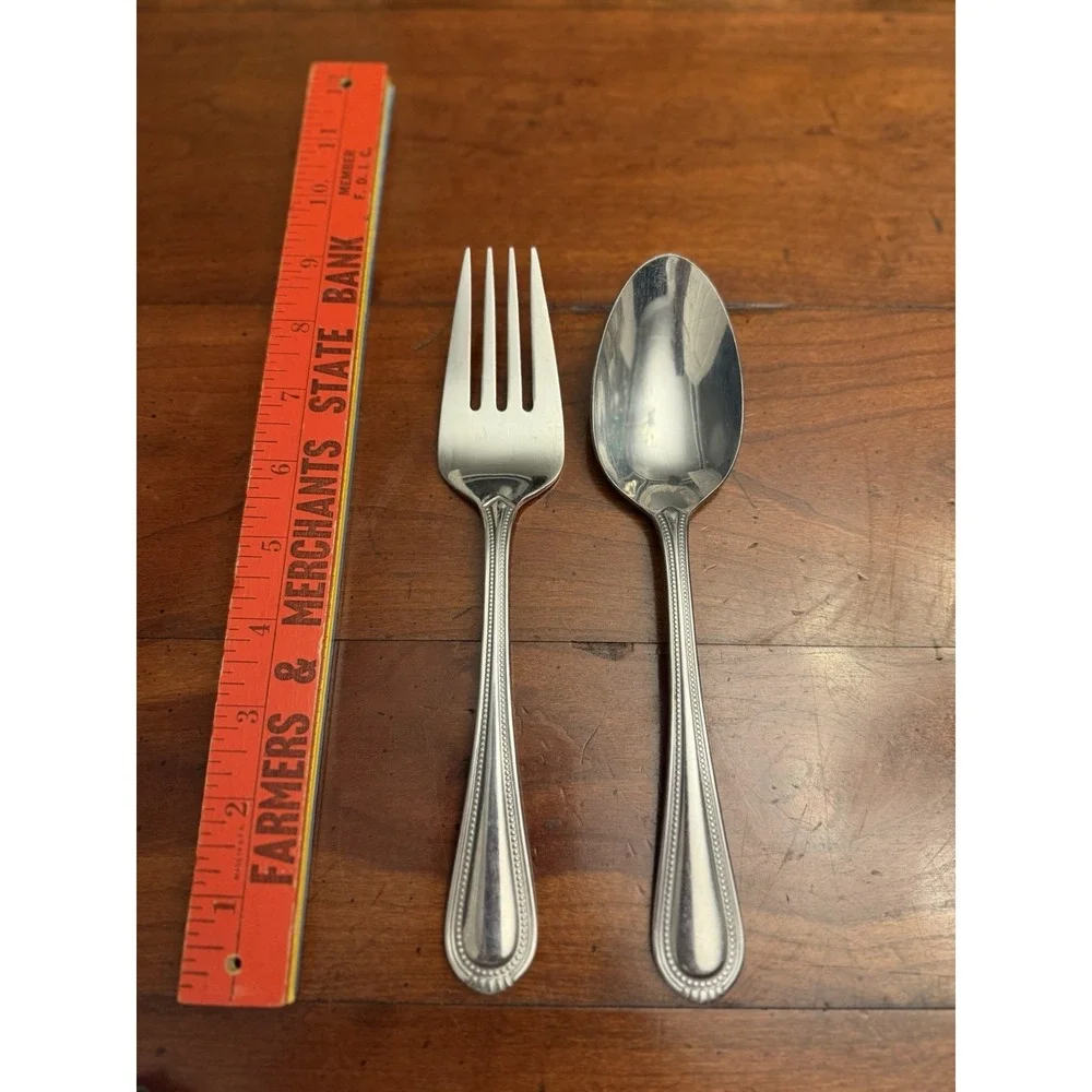 Oneida Countess Beaded  Serving Set  Spoon And Fork 9
